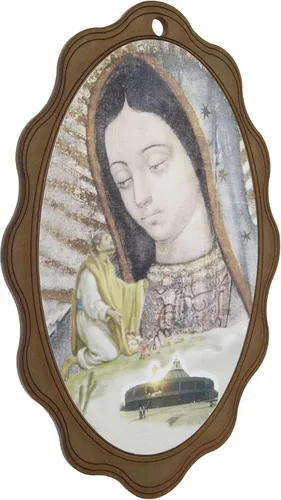 Miniatura 4 de Needzo Altar de Nuestra Señora de Guadalupe, imagen de madera de la Virgen María, regalos religiosos o decoración del hogar para pared, repisa