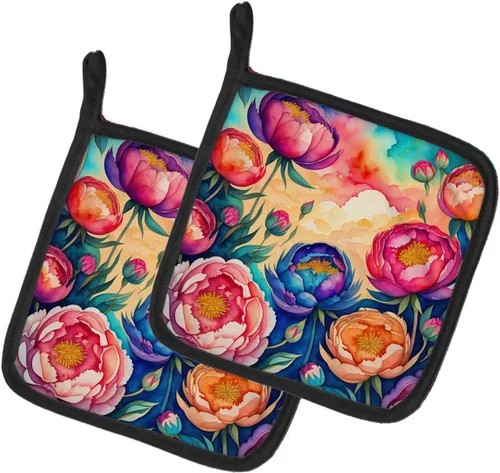 Miniatura 44 de Caroline's Treasures Juego de soportes para ollas de cocina coloridos de Asters, resistentes al calor, almohadillas calientes para cocinar, hornear
