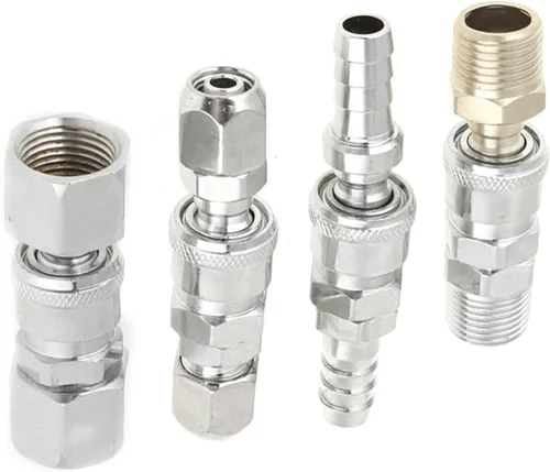 Miniatura 5 de Juego de acopladores de conexión BSP de 1/2 pulgadas, conector de compresor de aire con enchufe de 4 puertos y 4 enchufes, accesorios de aire