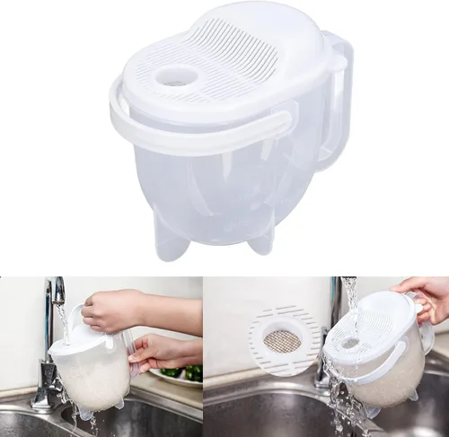 Miniatura 5 de Arandela de arroz, Colador de quinua de plástico Limpieza Herramientas de cocina de frutas vegetales, Limpiador de arroz, Filtro de filtro tamiz