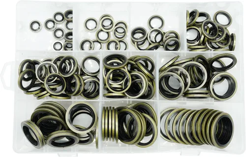 Kit surtido de 170 unidades, 10 tamaños de arandelas de aceite autocentradas con caja (M6 M8 M10 M12 M14 M16 M18 M20 M22 M24), para automóviles,