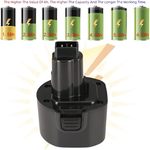Miniatura 6 de 1.3Ah compatible con Black and Decker o DEWALT 9.6V batería NiCad repuesto (etiqueta de capacidad real) BTP1056 A9251 PS120 PS310 PS3350 CD9600