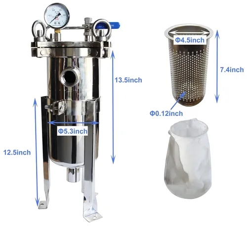 Miniatura 2 de TECHTONGDA #3 Bolsa Filtro de agua Purificación 304 Filtro de acero inoxidable Herramienta de separación sólido-líquido Bolsa de 20um