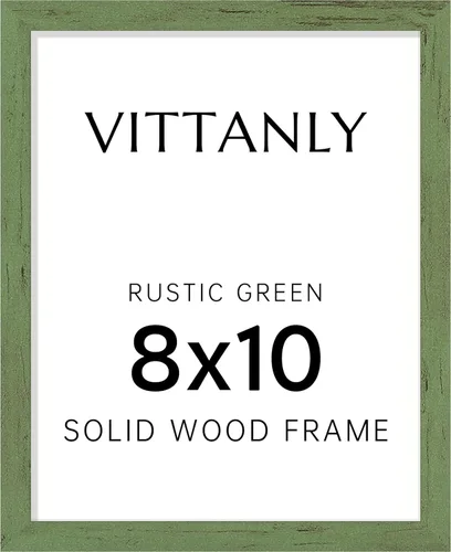 Miniatura 127 de Vittanly - Marco de fotos de 4 x 6 pulgadas de madera maciza con plexiglás, incluye paspartú de 3,5 x 5, para colgar en la pared o poner sobre una