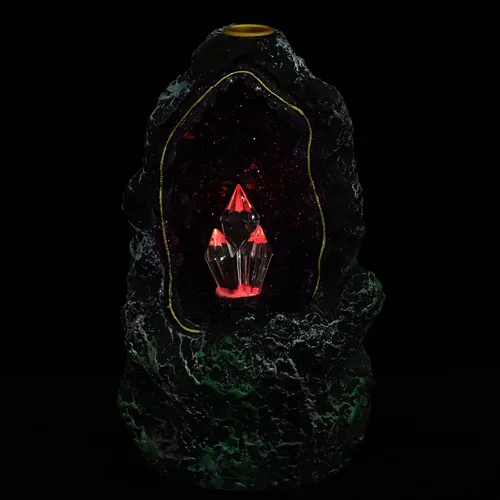 Miniatura 3 de Quemador de incienso LED de reflujo con cascada, soporte de incienso de resina, adornos de aroma para interiores, luz nocturna para oficina en casa