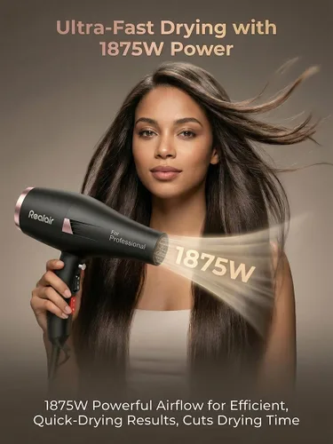 Miniatura 3 de Secador de pelo de salón, secador de pelo profesional, motor de CA con difusor para mujeres y hombres, secado rápido 5X, potente y silencioso