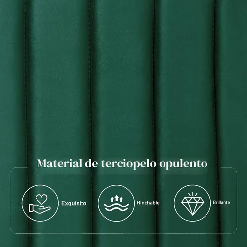 Miniatura 7 de Allewie - Base de cama tamaño Queen con cabecera acolchada tapizada en terciopelo y diseño acanalado vertical ajustable; plataforma de cama con base