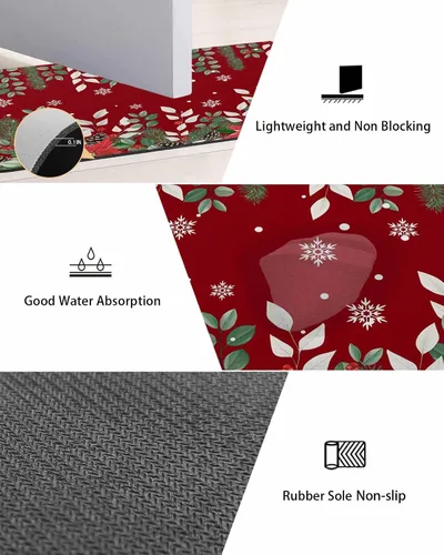 Miniatura 3 de Tapete de baño de Pascua de Navidad para bañera, antideslizante, de secado rápido y absorbente, de tierra de diatomeas, para fregadero de cocina