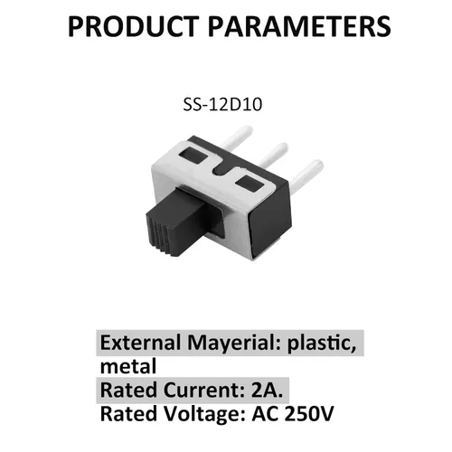 Miniatura 3 de Interruptor deslizante Montaje en panel 3 Pasador de soldadura ON/OFF 2 Posiciones 50Pcs