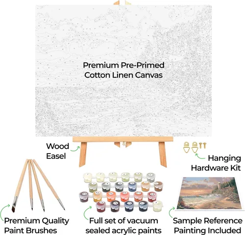 Miniatura 2 de Ledgebay - Kit de pintura por números DIY para adultos en lienzo enmarcado: kit de pintura por números de principiante a avanzado, los kits incluyen
