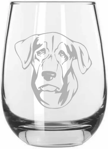 Miniatura 253 de Sakhalin Husky Dog - Copa de vino grabada personalizada de 15.25 onzas sin tallo