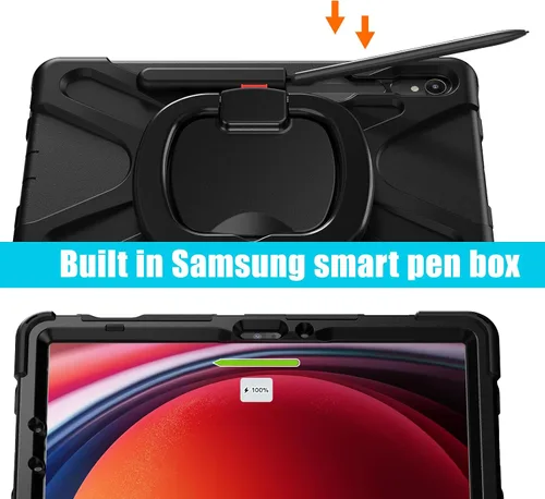 Miniatura 6 de Funda para Samsung Galaxy Tab S9 Ultra/S8 Ultra, resistente, resistente, grado militar, a prueba de golpes, con rotación de 360°, función atril