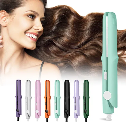 Miniatura 12 de Mini rizador de doble propósito, 2026 nuevo 2 en 1 Mini varita rizadora y plancha plana para el cabello, varita rizadora portátil de viaje