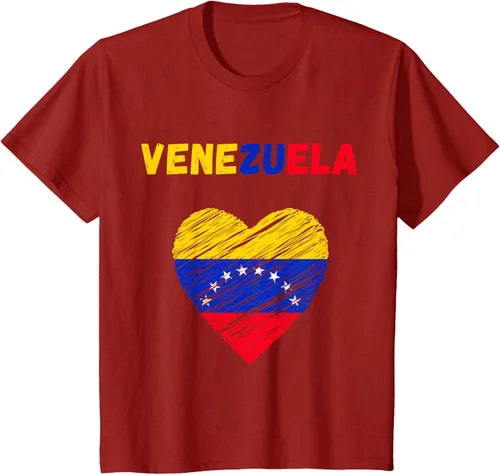 Miniatura 79 de Camiseta con la bandera venezolana con corazón de Venezuela, Negro