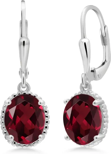 Miniatura 27 de Gem Stone King Aretes colgantes de gota para mujer, plata de ley 925, piedra natal ovalada de 0.354 x 0.276 in, joyería fina, regalos para ella