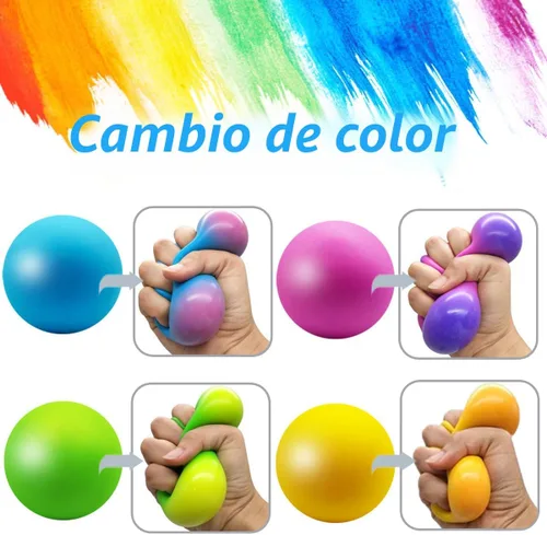 Miniatura 3 de Juguetes de bolas antiestrés que cambian de color, juguetes sensoriales para apretar, bolas blandas para adolescentes, niños y adultos, bolas