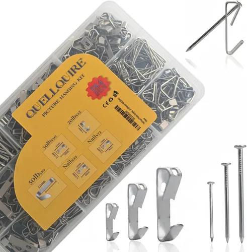 Miniatura 7 de Kit de 184 piezas para colgar cuadros, ganchos de pared y ganchos de pared para colgar, 20 libras, 30 libras, 50 libras con ganchos de metal y 184
