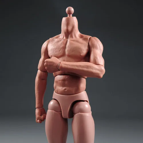 Miniatura 4 de Cuerpo masculino de escala 1/6, figura desnuda muscular flexible de 12 pulgadas, modelo de cabeza esculpida para colección de juguetes calientes