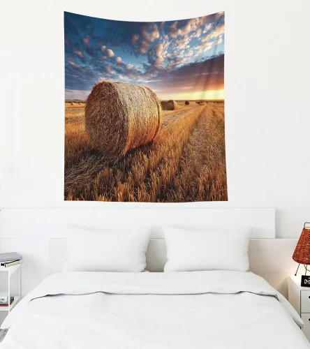 Miniatura 67 de EMMTEEY Tapiz de pared con bosque - Árbol de pino verde y niebla, arte de pared natural, 80x60 pulgadas, tapiz grande de estilo bohemio para sala