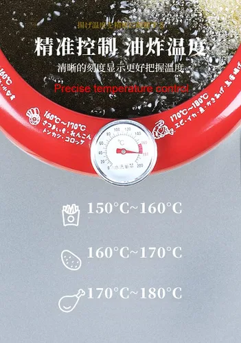 Miniatura 6 de Sartén con termómetro Tempura Freidora Pot, Mini sartén profunda con escurridor Mini Sartén profunda con sartén de aceite 8 pulgadas
