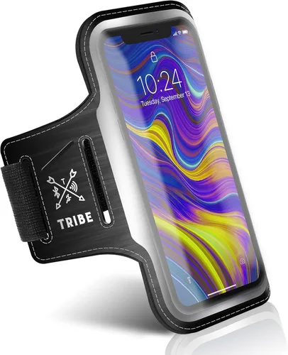 TRIBE Brazalete Portateléfono para Correr. Brazalete Deportivo para Teléfono Celular iPhone y Galaxy para Mujeres, Hombres, Corredores, Trotar,
