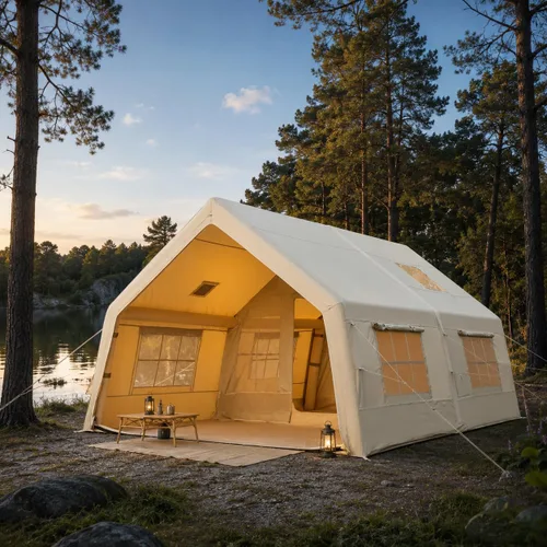 Miniatura 11 de Carpas inflables de 15.7 x 11.8 pies para camping, 8-12 personas 2 habitaciones con tragaluz de TPU, pantalla de película, puerto de aire