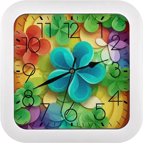 Miniatura 16 de 10" Square Modern Wall Clock,Ancient Egypt Print Kitchen Clocks Wall Battery Operated,Silent Non Ticking Unique Funny Cute Wall Clock for Living