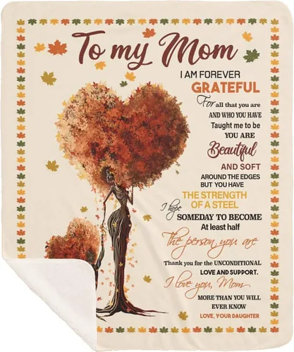 Miniatura 15 de Manta personalizada para mamá de hija e hijo, manta personalizada para el día de la madre con nombres de los niños, manta con texto en inglés «To My