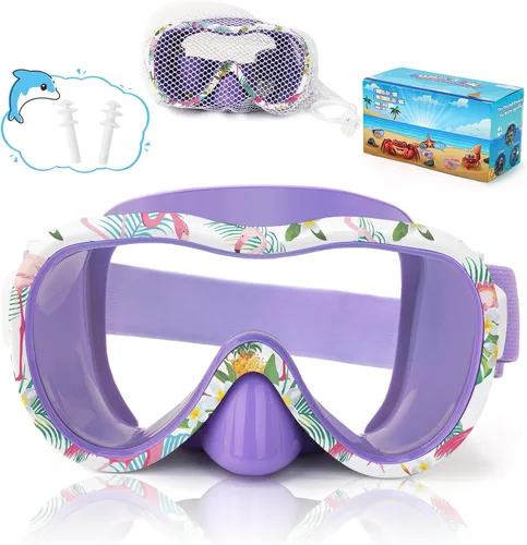 Miniatura 20 de iGym Gafas de natación para niños, máscara de buceo, máscara de buceo, gafas de natación con cubierta de nariz y correas elásticas cubierta y bolsa