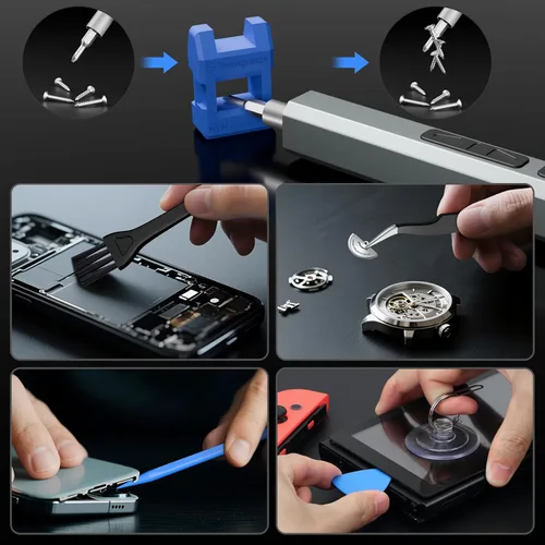 Miniatura 9 de STREBITO Destornillador eléctrico, juego de destornilladores de precisión 144 en 1, 120 puntas magnéticas, almacenamiento organizado y portabilidad