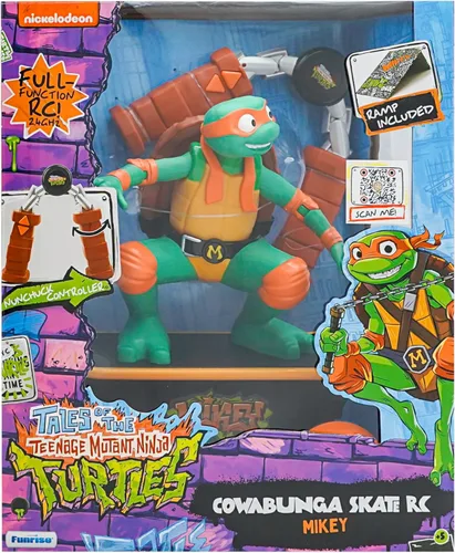 Miniatura 5 de Teenage Mutant Ninja Turtles Mikey Cowabunga Skate RC Car Toy, imita trucos reales de patinaje, a partir de 5 años