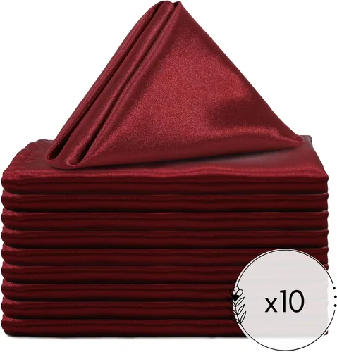 Miniatura 2 de YOUR CHAIR COVERS - Servilletas de tela de satén lavables de gran tamaño de 20 pulgadas, con dobladillo, reutilizables, para restaurantes, cenas