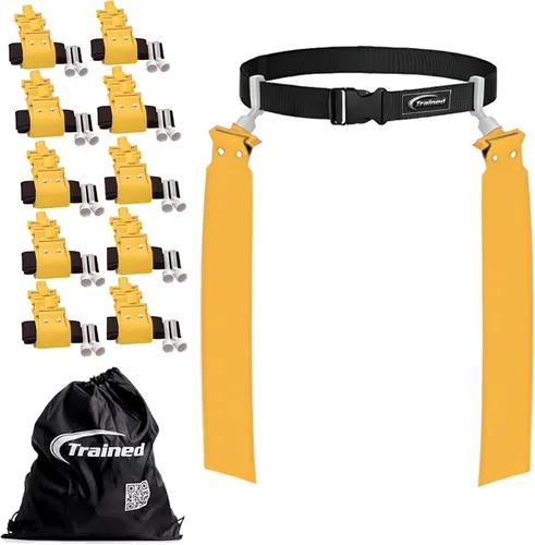 Miniatura 17 de Trained Cinturones de fútbol con bandera de hombre, juego de fútbol con bandera ajustable para equipos deportivos, entrenamiento y competencia
