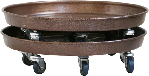Miniatura 14 de ARTLINE Soporte redondo de 10 pulgadas con ruedas bloqueables, 160 libras resistente para interiores y exteriores, maceta grande rodante con ruedas