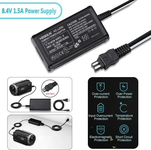Miniatura 2 de Cargador adaptador de CA compatible con Sony Handycam HDR-CX190, HDR-CX220, HDR-CX230, HDR-CX330, HDR-HC3, HC5, HC7, HC9, DCR-HC20, HC21, HC26