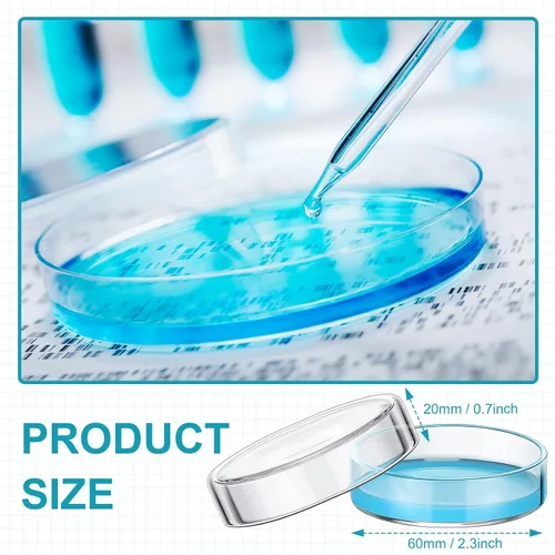Miniatura 3 de Hoteam 20 piezas de platos de Petri de vidrio con tapas al por mayor, platos de cultivo reutilizables y esterilizables en autoclave para placas