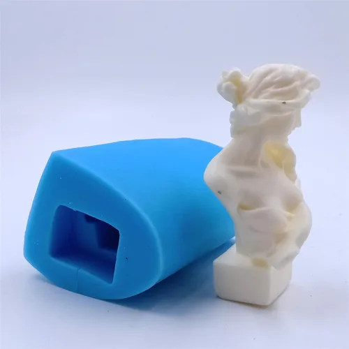 Miniatura 6 de Molde de silicona 3D con diseño de señora bonita para velas hechas a mano, moldes de cera decorada, moldes para derretimientos, resina epoxi, aroma