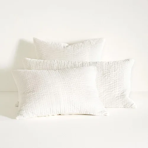 Miniatura 8 de Pine Cone Hill TAFT - Funda de almohada acolchada neutra, tamaño estándar, patrón de rayas multi/blancas
