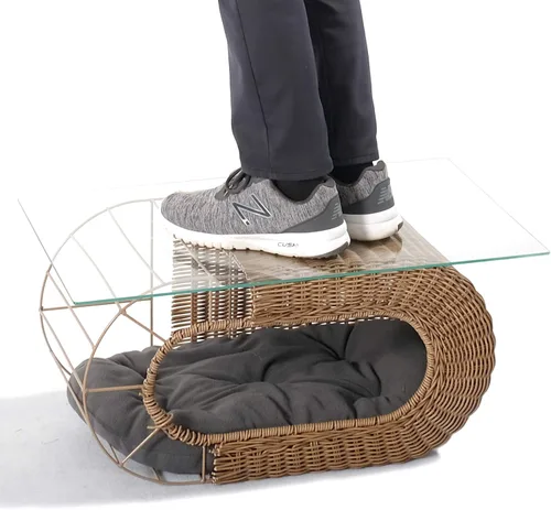 Miniatura 4 de Divertida casa apilable de mimbre para gatos, casa interactiva de ratán para gatos de interior, para gatos de interior, entrada de casa