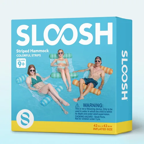 Miniatura 9 de Sloosh Paquete de 3 hamacas inflables para piscina, hamacas de agua, accesorios multiusos para piscina (silla, silla, hamaca, flotador)
