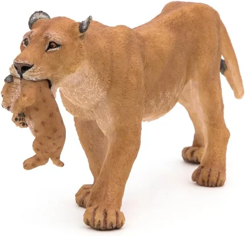 Miniatura 8 de Papo Figura Wild Animal Kingdom, Leona con cachorro, multicolor (50043), 2.6 in