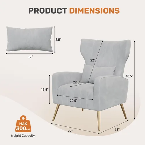 Miniatura 2 de Nalupatio Juego de 2 sillas decorativas modernas para lectura tapizadas de tela de terciopelo, sillón de mediados de siglo, cómodo sillón para sala