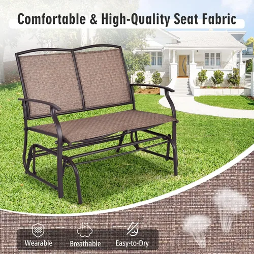 Miniatura 9 de Redeo Wenst'sKufAN - Silla mecedora para patio, banco de columpio para exteriores con marco de acero estable, banco mecedora para 2 personas, ideal