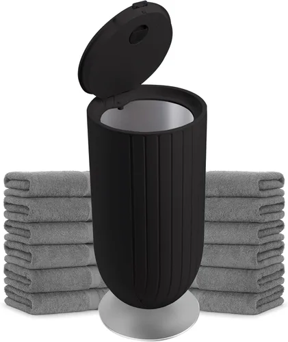 Calentador Secador de Toallas de Baño Grande de 27L – Calor Rápido de 5 Min, 4 Modos, Tapa Abatible Automática, Aromaterapia, Luz Nocturna y
