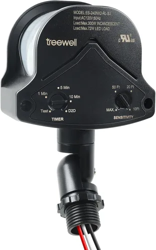 Detector de movimiento de reemplazo de 240 grados, tiempo ajustable y sensibilidad de detección de hasta 60 pies de alcance, 3 modos de trabajo,
