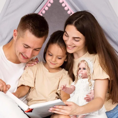 Miniatura 6 de Muñecas Reborn de 22 pulgadas de vinilo suave realista de bebé recién nacida, muñeca realista de bebé niña, muñecas realistas recién nacidas con kit
