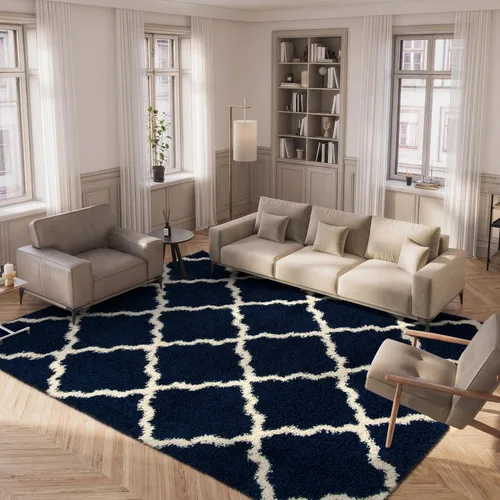 Miniatura 21 de Safavieh - Dallas Shag Collection SGD257A - Alfombra de área con diseño de enrejado de 10 x 14 pies