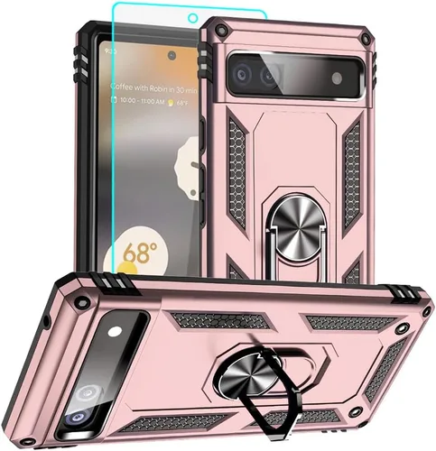 Miniatura 30 de Funda para Pixel 6a, Google Pixel 6A con protector de pantalla HD, [grado militar de 16 pies probada en caídas], anillo protector a prueba de golpes