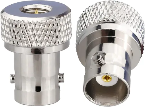 TUOLNK SMA macho a BNC hembra RF juego de adaptadores coaxiales, latón y niquelado, color dorado y plateado, 2 piezas