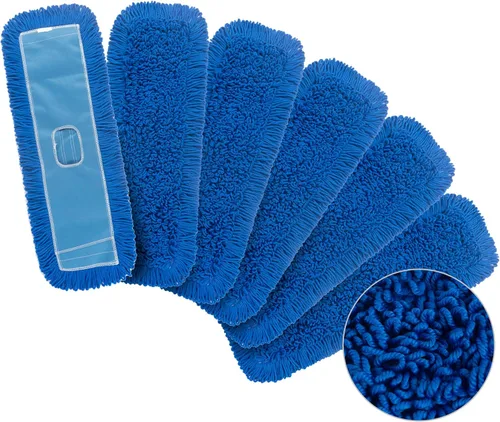 Miniatura 56 de Matthew Cleaning - Cabezales de repuesto lavables de algodón de resistencia industrial de 24 pulgadas para uso residencial y comercial, ajuste a Azul